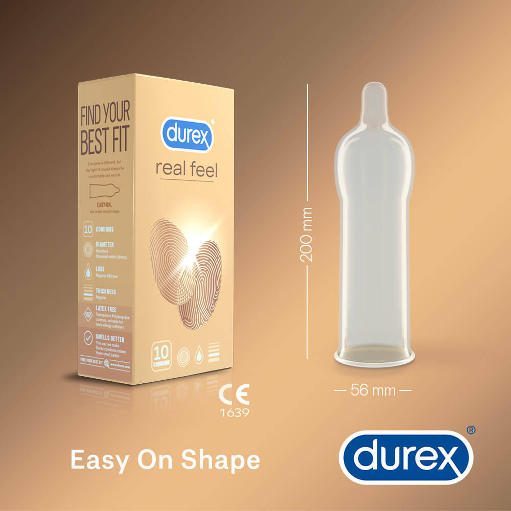 Bezlatexové kondómy DUREX Real Feel 10ks