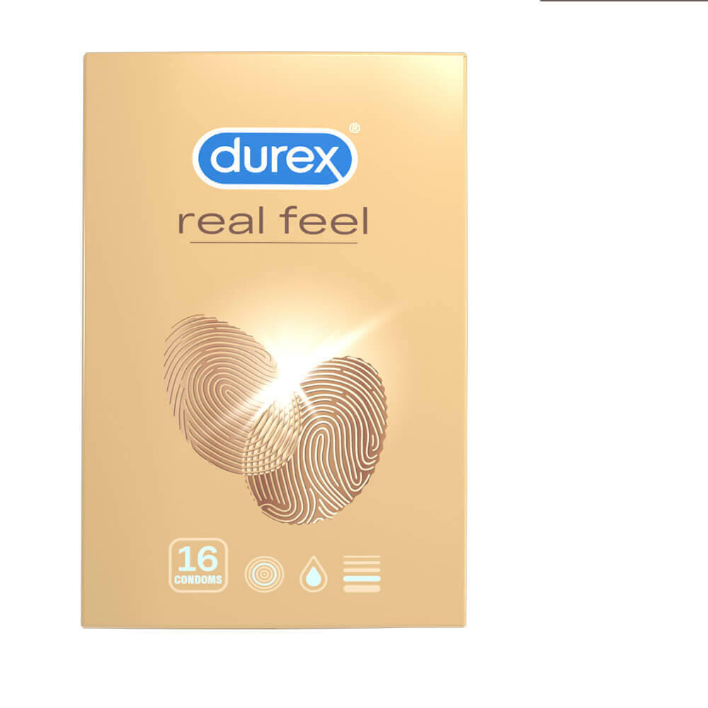 Bezlatexové kondómy DUREX Real Feel 16ks