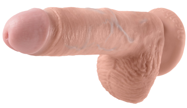 Realistické dildo s prísavkou KING COCK 7 so semenníkmi