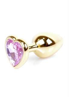Análny kolík (šperk) Jawellery Gold HEART PLUG svetlo-ružový
