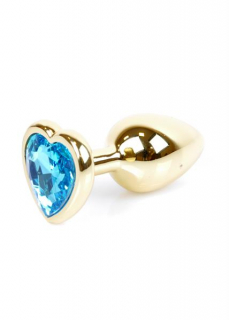 Análny kolík (šperk) Jawellery Gold HEART PLUG azúrový