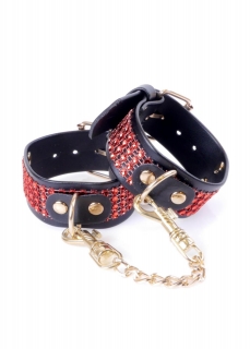Putá HANDCUFFS WITH CRISTALS RED